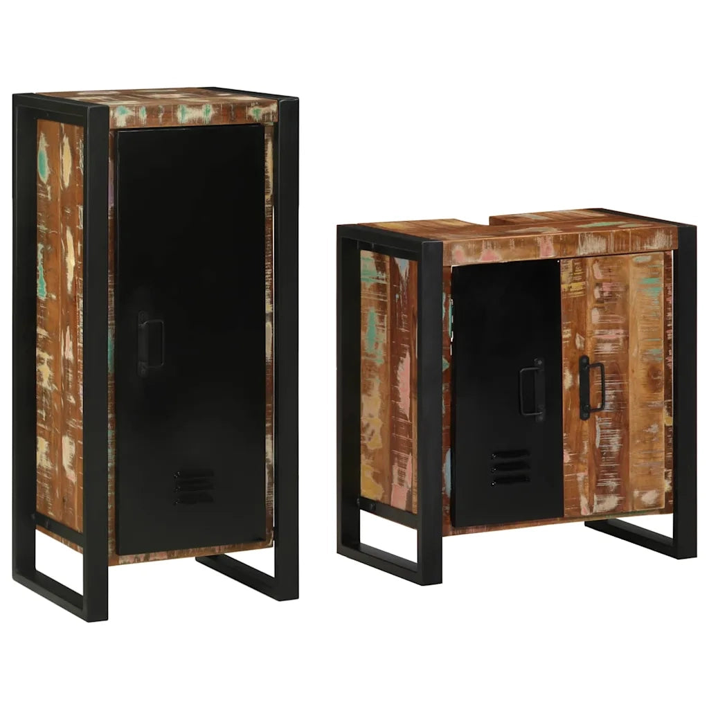 Set di mobili per il bagno 2 pcs Legno Recuperato Massello 3305605