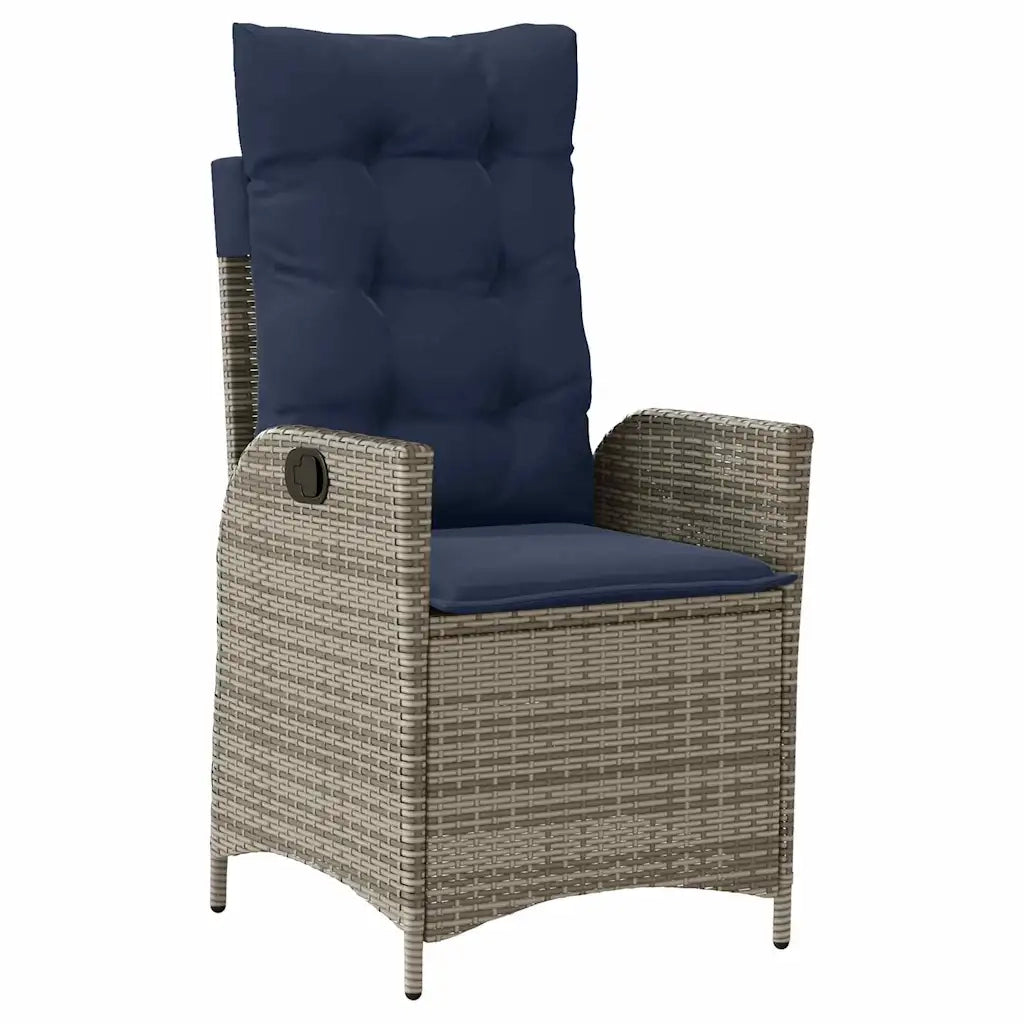 Set da Pranzo per Giardino 5 pcs Grigio e Nero Rattan 3380577