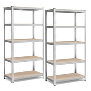 Scaffalatura metallica per carichi pesanti 200 x 100 x 50 cm 5 ripiani portata totale 875 kg (175 kg/ripiano) ripiani regolabili per garage/cantina grigio 12_0005592
