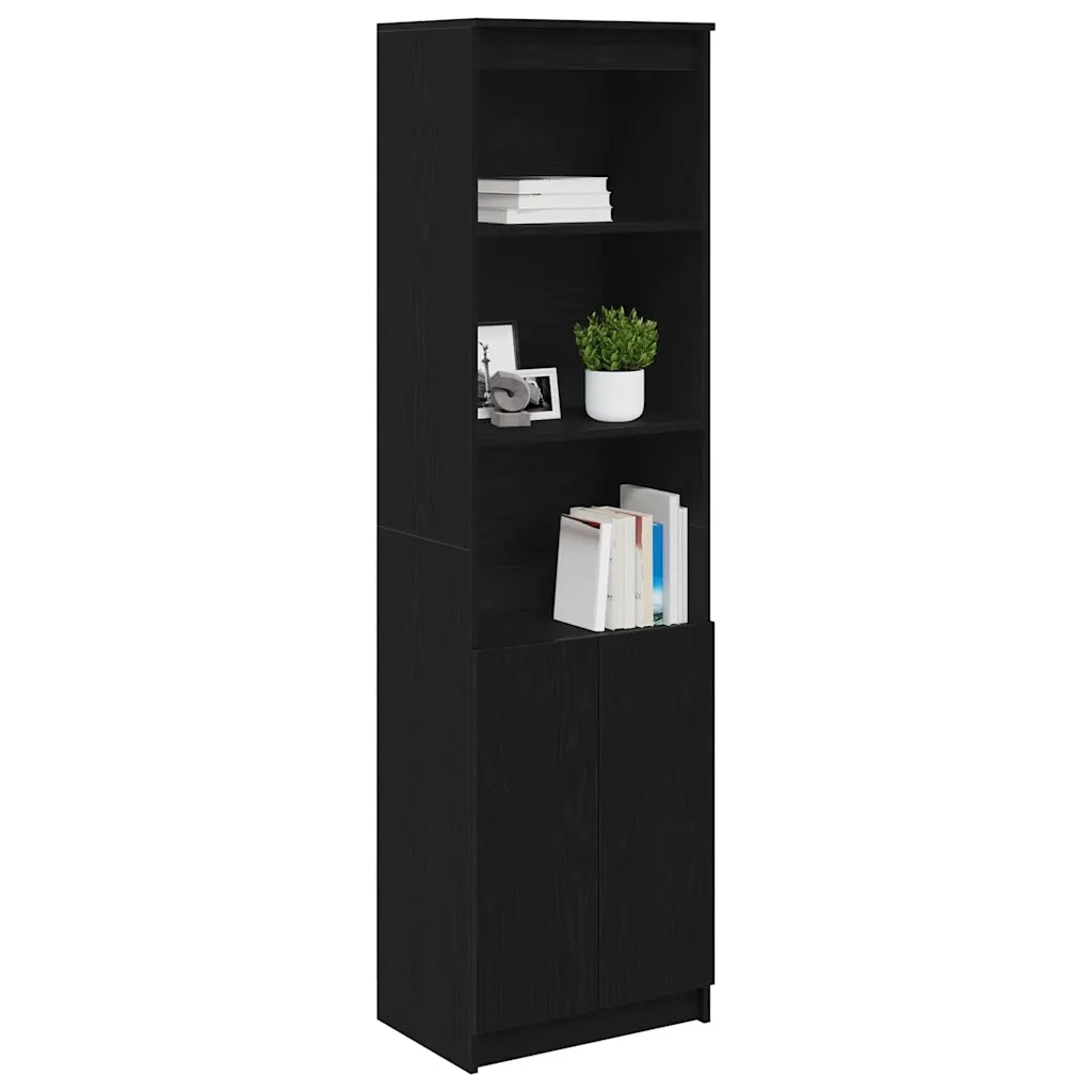 Credenza Rovere Nero 50x35x180 cm in Legno Multistrato 3328463