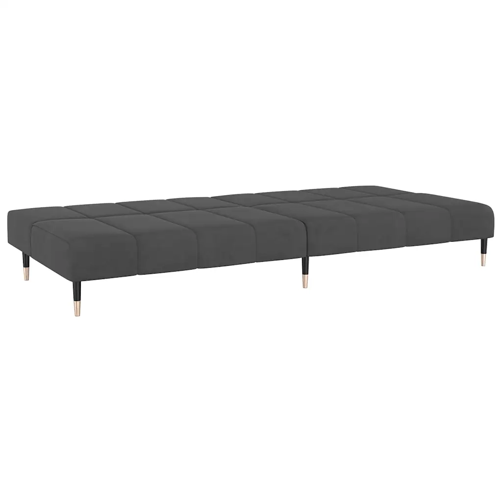 Divano Letto a 2 Posti Grigio Scuro in Velluto 375875