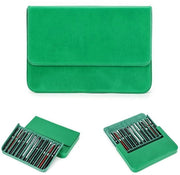 Etui per penna da disegno in pelle, contenitore con 12 cassettoni per 12 penne, portatile con chiusura magnetica e cassetto per pennarelli spostabile (verde)