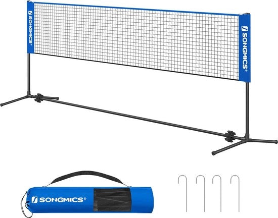 Rete da badminton, rete da volley, 300 cm/400 cm/500 cm, regolabile in altezza, set portatile per tennis, beach volley, per giardino, parco, outdoor