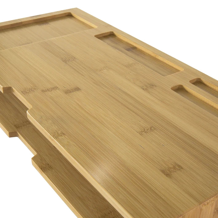 Supporto monitor pc da scrivania con 3 Organizzatore cassetti L51*P25*A12 cm, legno massiccio di bambÃ¹ BBF03-N