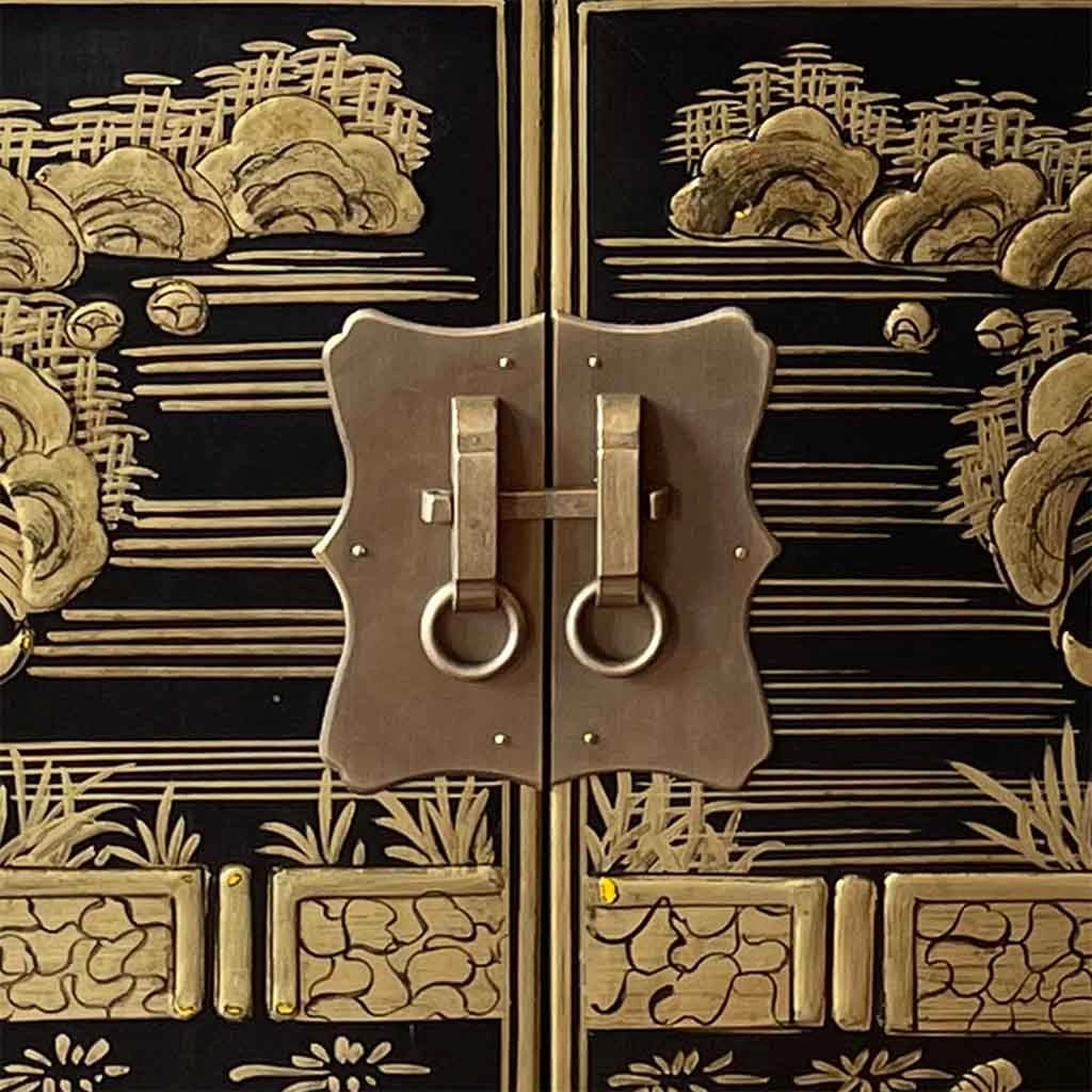 Mobile da ingresso in legno nero 84x40x85 cm