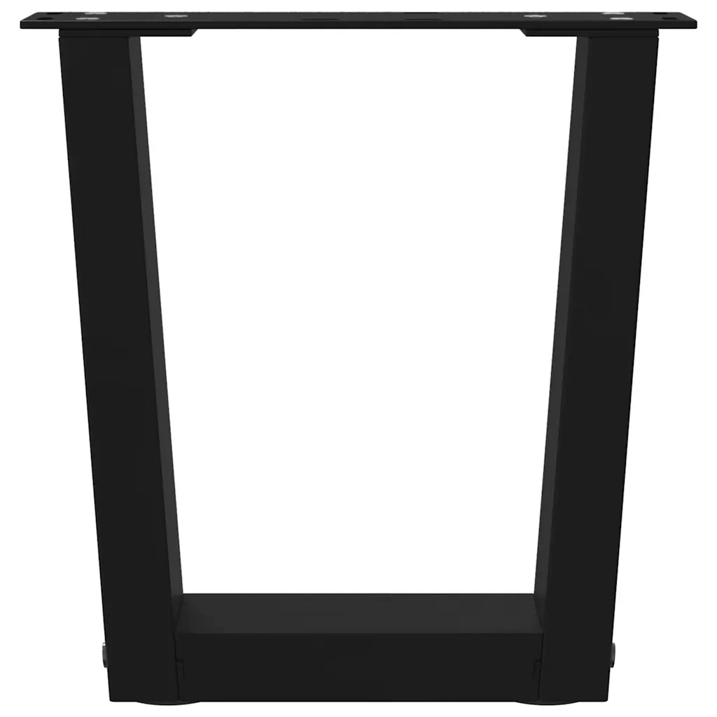 Gambe per Tavolino da Caff¨¨ a Forma di V 2 pz-Set di 2 Gamba per Tavolo Nere 30x(30-31,3) cm Acciaio 500421