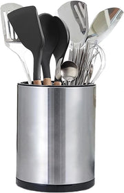 Contenitore di accessori da cucina, supporto da cucina girevole 360° realizzato in acciaio inossidabile 8,2 x 6,7 pollici Supporto da cucina con base di scarico Supporto da cucina da lavoro con distributore rimovibile.