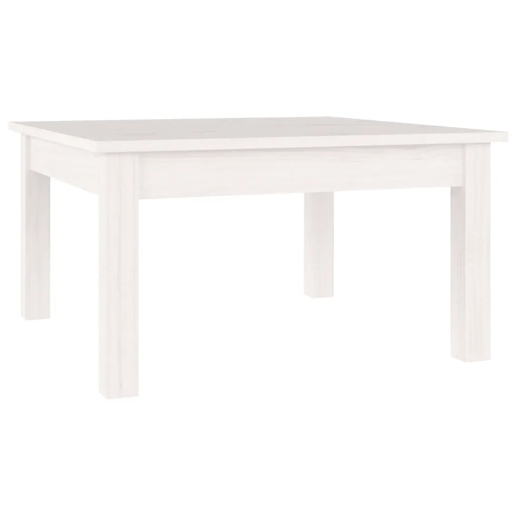 Tavolino da Salotto Bianco 55x55x30 cm Legno Massello di Pino cod mxl 15895