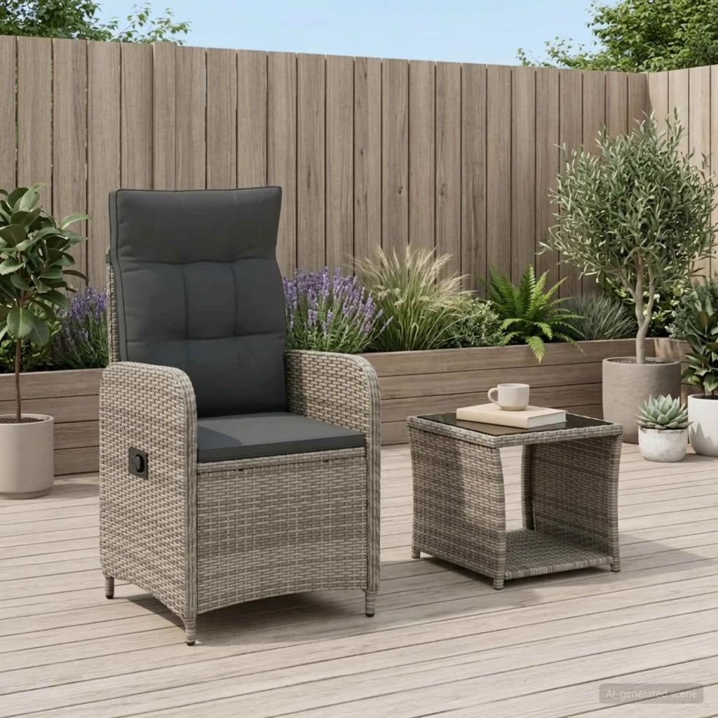 Set Lounge da Giardino 2 pz Grigio e Grigio Scuro 3422362