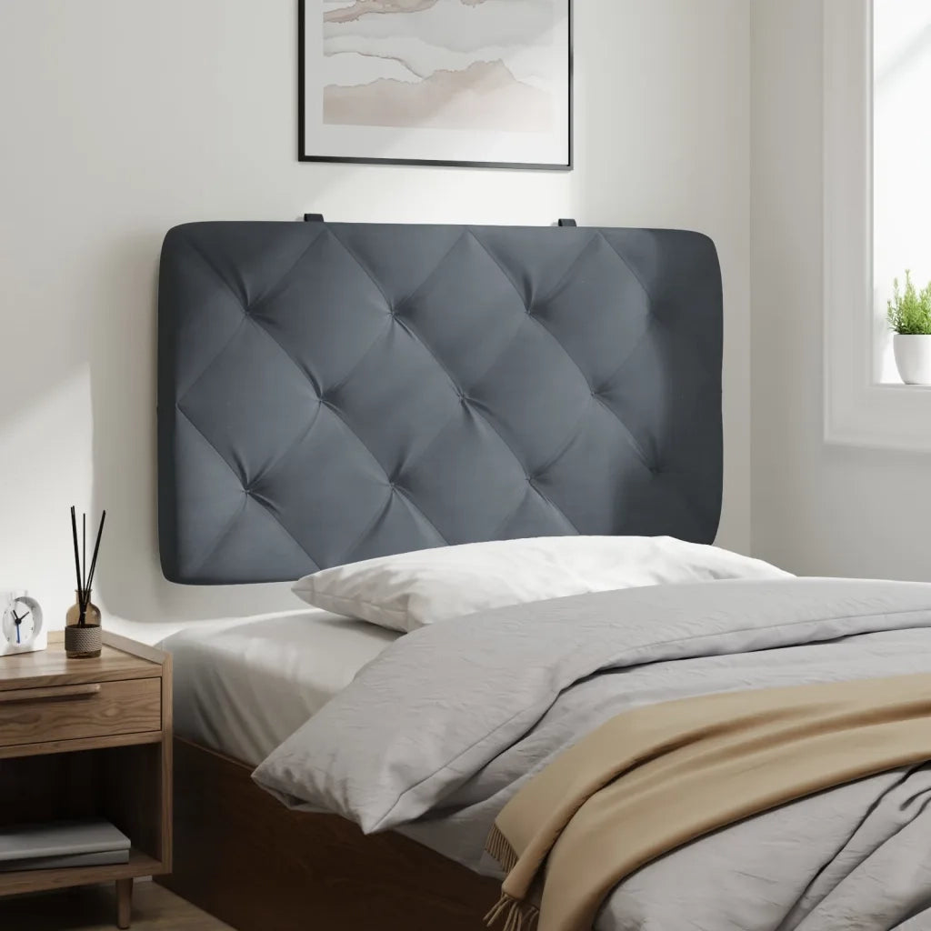 Cuscino Testiera Grigio Scuro 80 cm in Velluto 374703