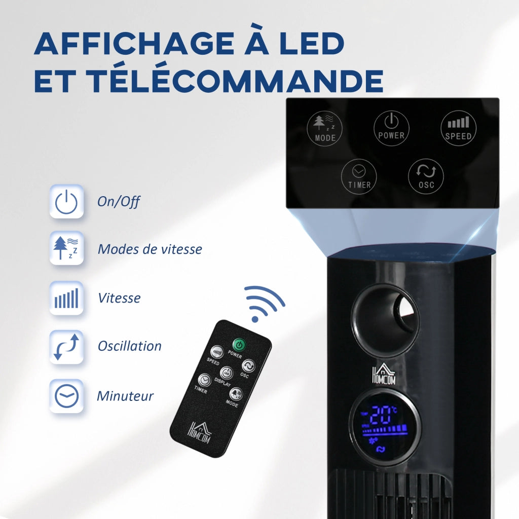 Ventilatore a colonna oscillante 70¡ã ¨C zephmum ¨C nero