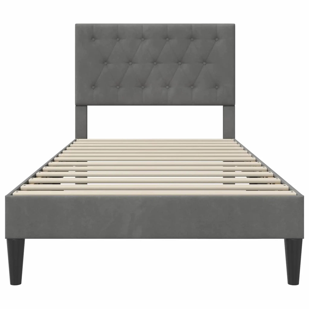 Struttura del letto Grigio Scuro 90 x 200 cm Velluto 42027638