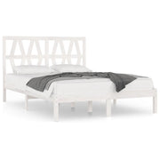 Letto matrimoniale | Letto per adulti | Giroletto Bianco in Legno Massello di Pino 120x200 cm