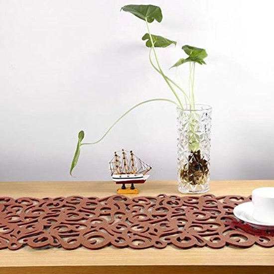 Tavolo Copri Tavola in Velluto - Tappeto da Cucina - Sostegni - Copri Tavola per Festa - Dimensioni 102 x 29 cm - Adatto per Feste