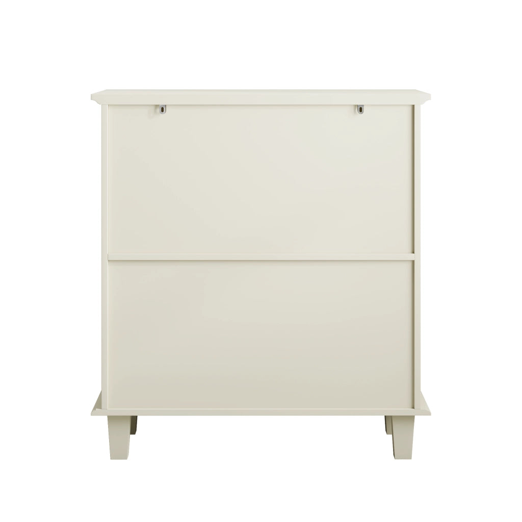 Credenza con 2 ante in vetro e ripiani regolabili; per cucina; in MDF; crema; 94×47.3×16.0 cm