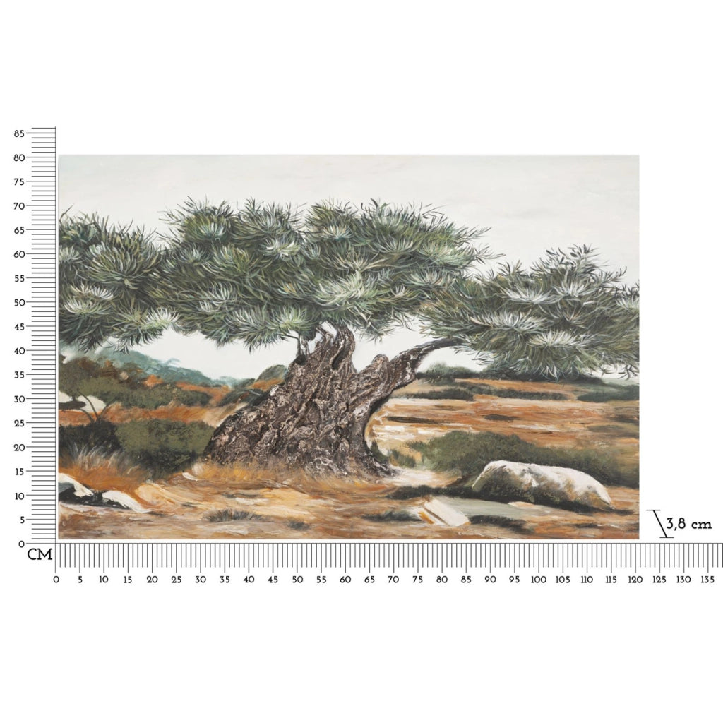Stampa su Tela Albero 1, Multicolore, Legno, 120x3,8x80 cm