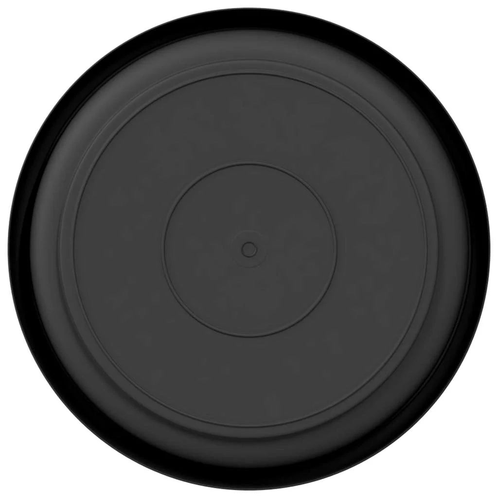 Set di 24 vassoi rotondi per fiori 14 x 2 cm per uso interno ed esterno leggeri design moderno plastica nera 02_0059354