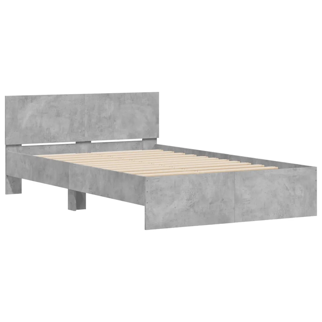 Giroletto con Testiera e LED Grigio Cemento 120x190 cm 3207640