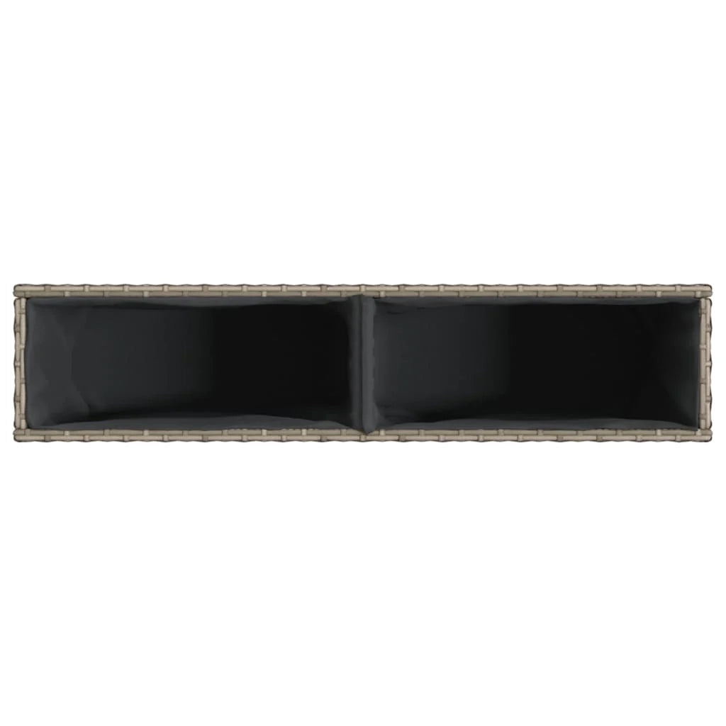 Fioriera rialzata per piante fiori giardino terrazze con 2 vasi set da 2 90 x 20 x 40 cm resina intrecciata grigia 02_0038855