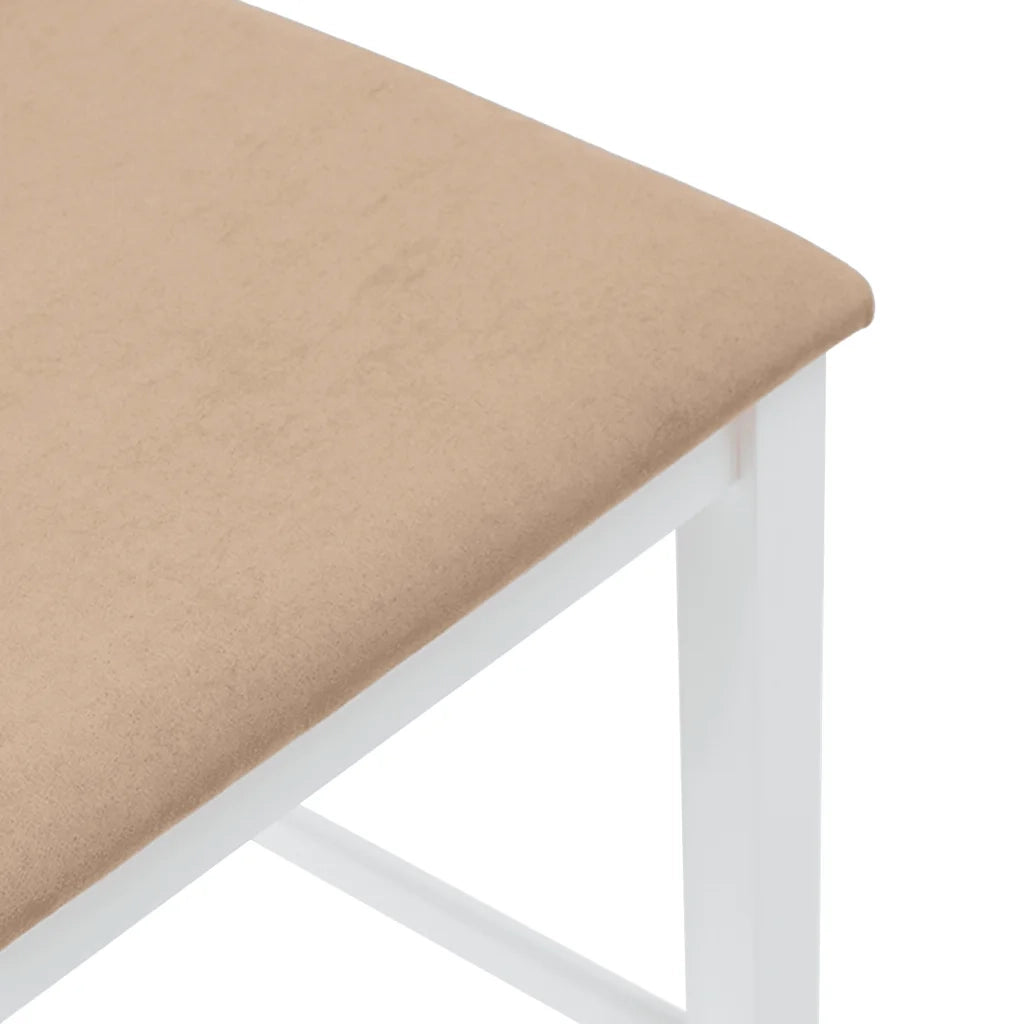 Sgabelli da Bar con Cuscini 2 pz Bianco Legno Massello di Hevea 4102562