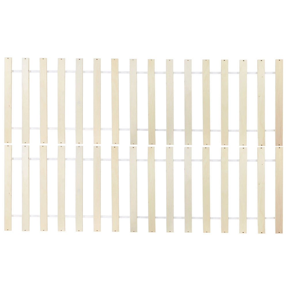 Letto matrimoniale in legno naturale marrone chiaro 120 x 200 cm con testiera in stile scandinavo
