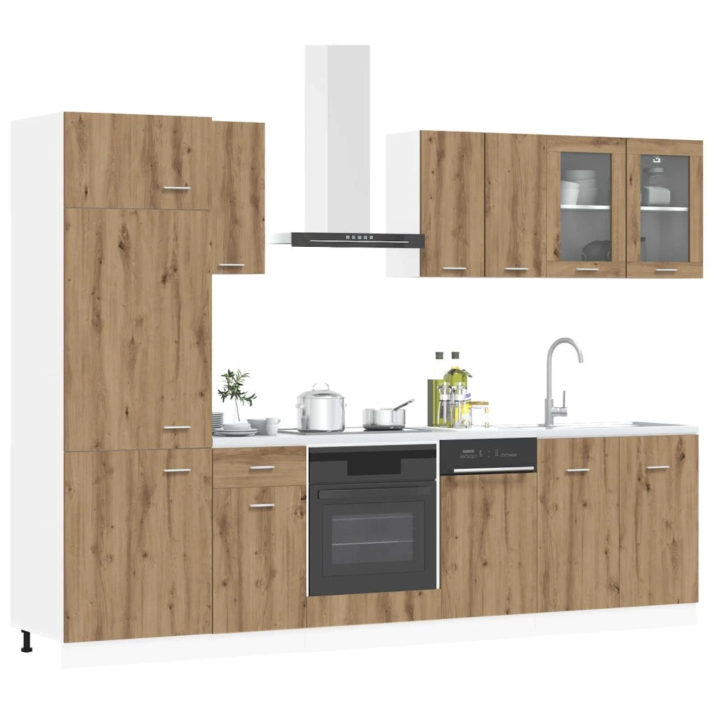 Unità Cucina Lyon 8 pcs Rovere Artigianale Legno ingegnerizzato 3445841