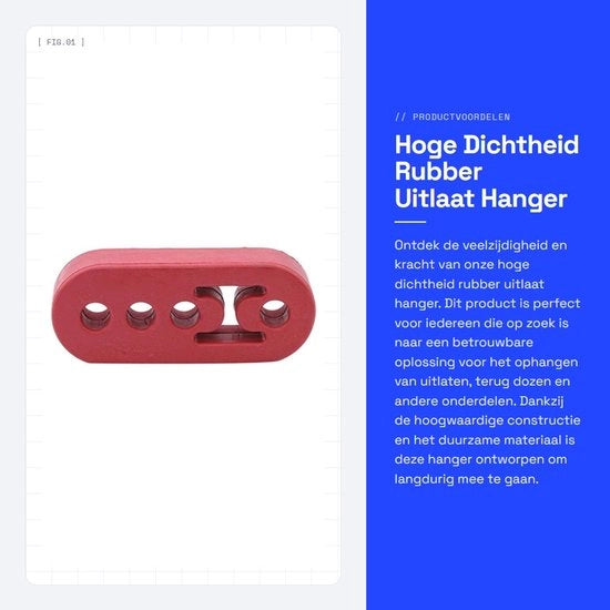 Hanger di scarico ad alta densità in gomma - universale - regolabile - 4 fori - riduzione del rumore - riduzione delle vibrazioni - supporto di scarico