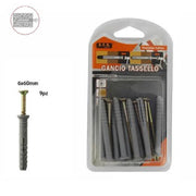 Trade Shop - Set 9 Pezzi Tasselli Fisher Viti Vite Chiodi Gancio Tassello Misura 6x60mm 69049 -