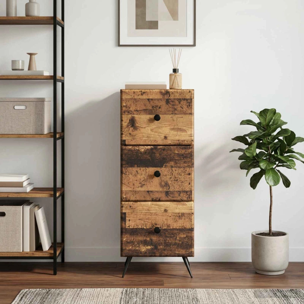 Mobile con Cassetti Legno antico 33 x 34,5 x 90 cm 895543
