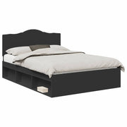 Letto matrimoniale | Letto per adulti | Struttura del letto Nero 160 x 200 cm Pino massello