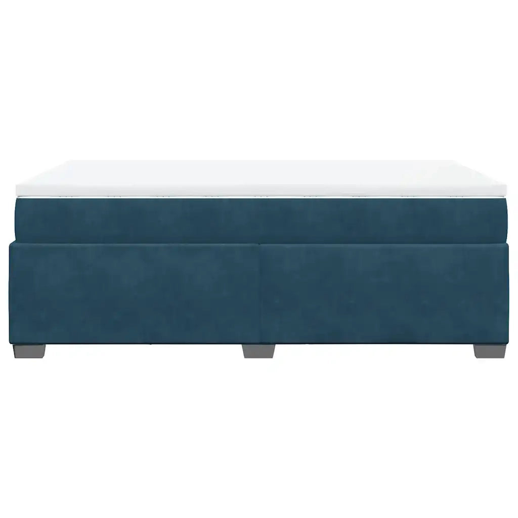 vidaXL Giroletto a Molle con Materasso Blu Scuro 120x190 cm in Velluto