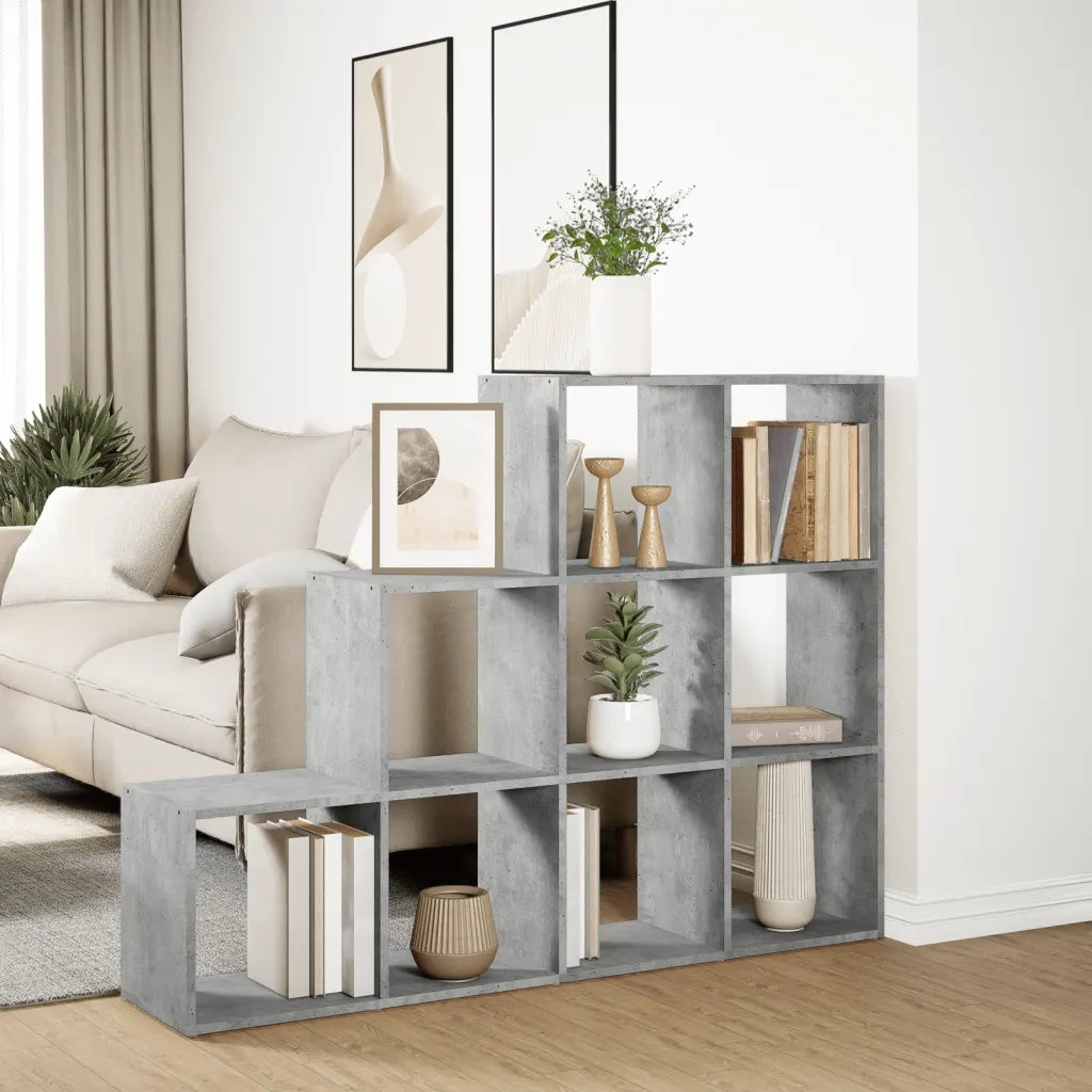Libreria 4 Ripiani Grigio Cemento 137,5x29x103,5 cm Truciolato 857979