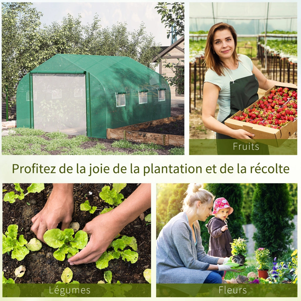 Serra Tunnel per Giardino ¨C zephmum ¨C Verde, Acero, 3.5x3x2 m