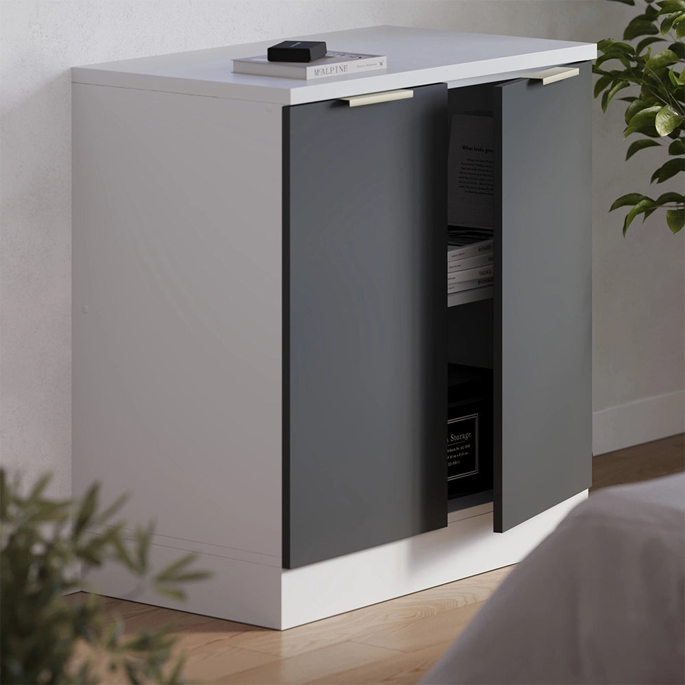 Mobile per mansarda Rion Antracite-oro/Bianco 80 x 83.8 cm senza inclinazione con 2 ante Vicco