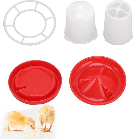 Kit di alimentazione e idratazione automatica per pulcini con design a gomito rotativo - Combo alimentazione e idratazione.