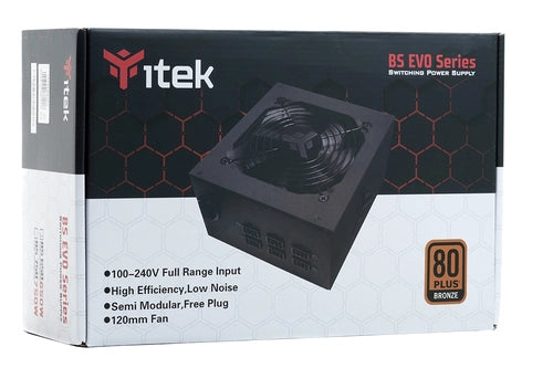 itek BS650 EVO alimentatore per computer 650 W 24-pin ATX ATX Nero