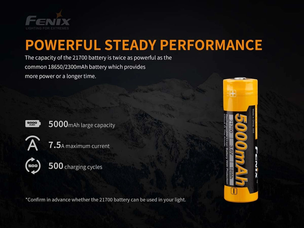 Batteria ricaricabile Li-ion 21700 FENIX ARB-L21-5000 3,7V 5000 mAh