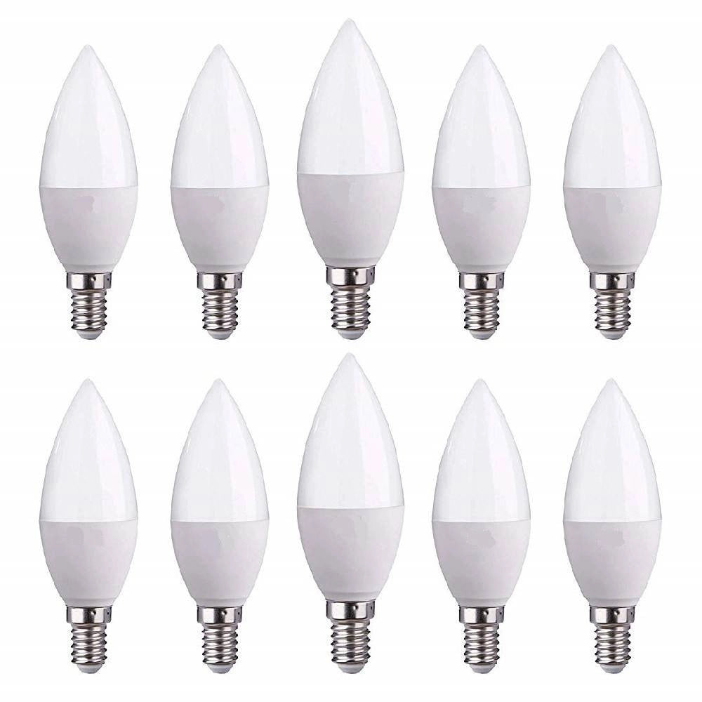 Trade Shop - Lampadine A Led E14 C37 Forma Effetto Candela 4,5w Luce Calda Fredda Naturale -