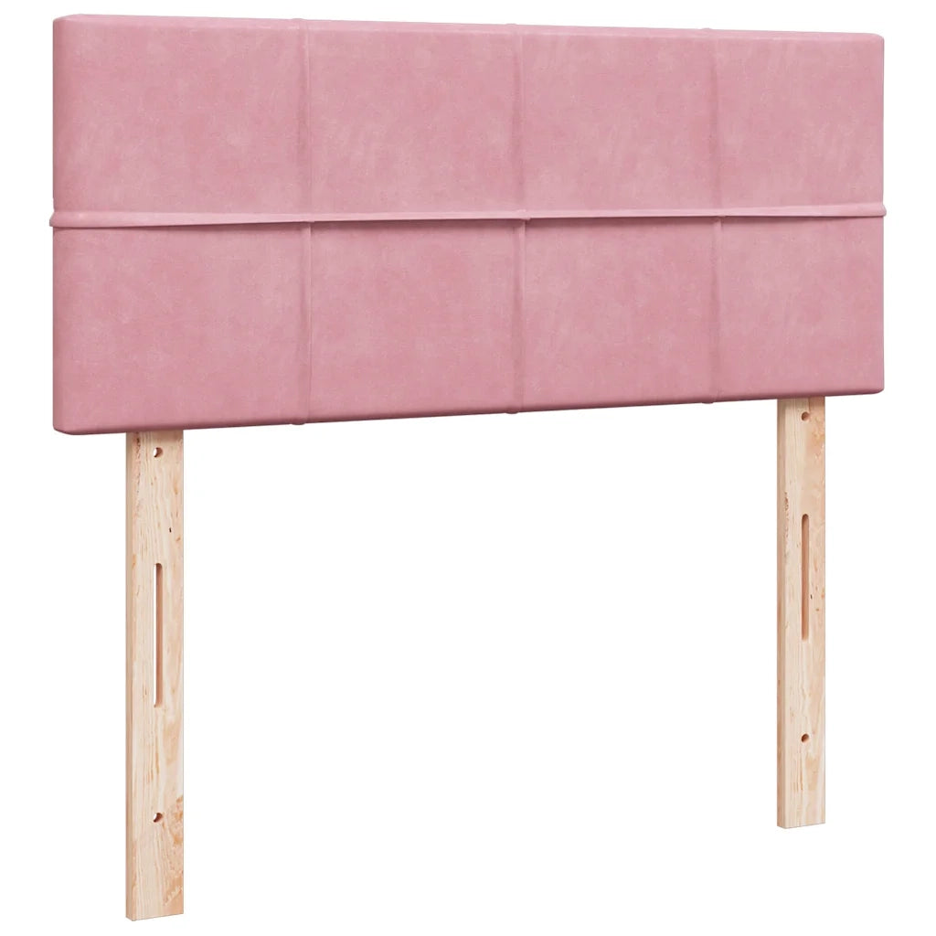 Pouf Letto con Materasso e LED Rosa 120x190cm in Velluto
