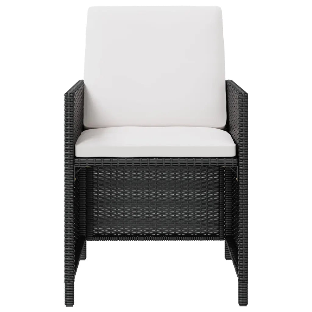Set da Pranzo da Giardino 11 pz Polyrattan e Legno Acacia Nero cod mxl 57463