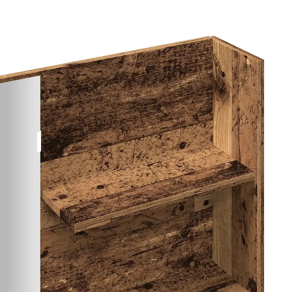Toeletta con Specchio Legno Vecchio 74,5x40x141 cm 857007