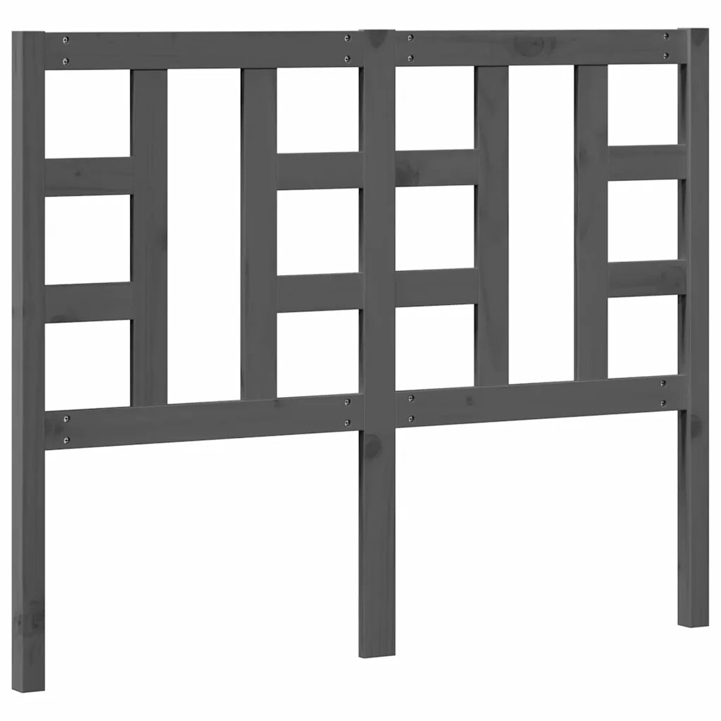 Testiera per Letto Grigia 126x4x100cm in Legno Massello di Pino 817832