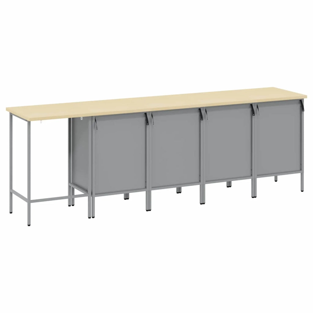 Set di mobili da lavoro con cassetto 5 pcs Rosso e Grigio 3321395