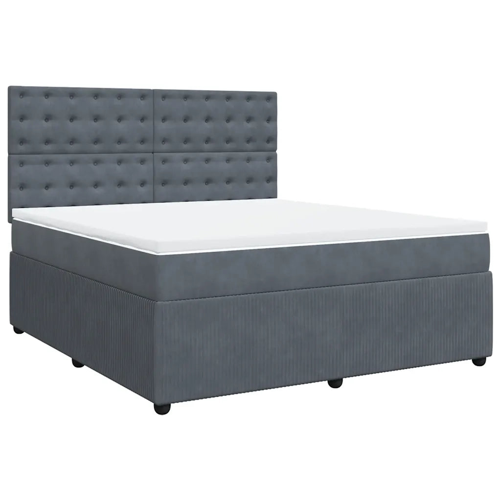 Giroletto a Molle con Materasso Grigio Scuro 180x200 cm Velluto 3294719