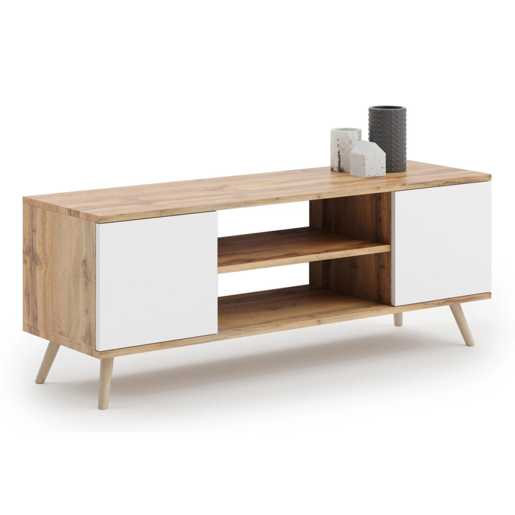 Mobile porta TV Focus in rovere Gold Craft e bianco