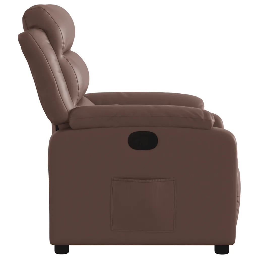 Divano Sedia-Poltrona Reclinabile Marrone in Similpelle 973680