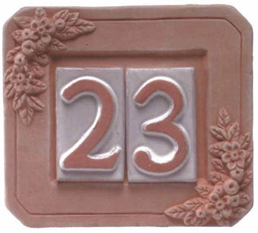 PORTANUMERO IN TERRACOTTA 2 POSTI 18X16 CM- 5,0 pz