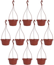 Set di vasi 10 pezzi - Sostegno in plastica - Adatto per balcone/giardino - Decorare cancelli/balaustra - Design di sospensione elegante - Adatto per diverse piante - Vasi per piante