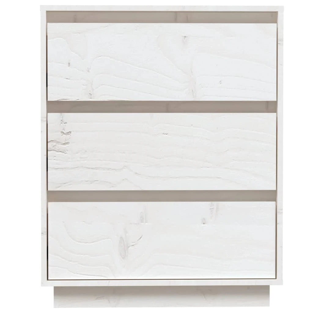 Buffet credenza cassettiera armadio mobile contenitore organizer per cucina soggiorno salotto 60 x 34 x 75 cm legno massello di pino bianco 02_0030349