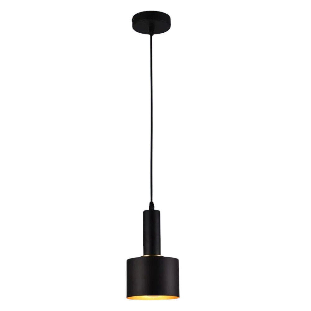 Trade Shop - Lampadario A Sospensione Soffitto E27 Lampada Pendente Minimal Per Cucina Isola Snack A22 - Nero